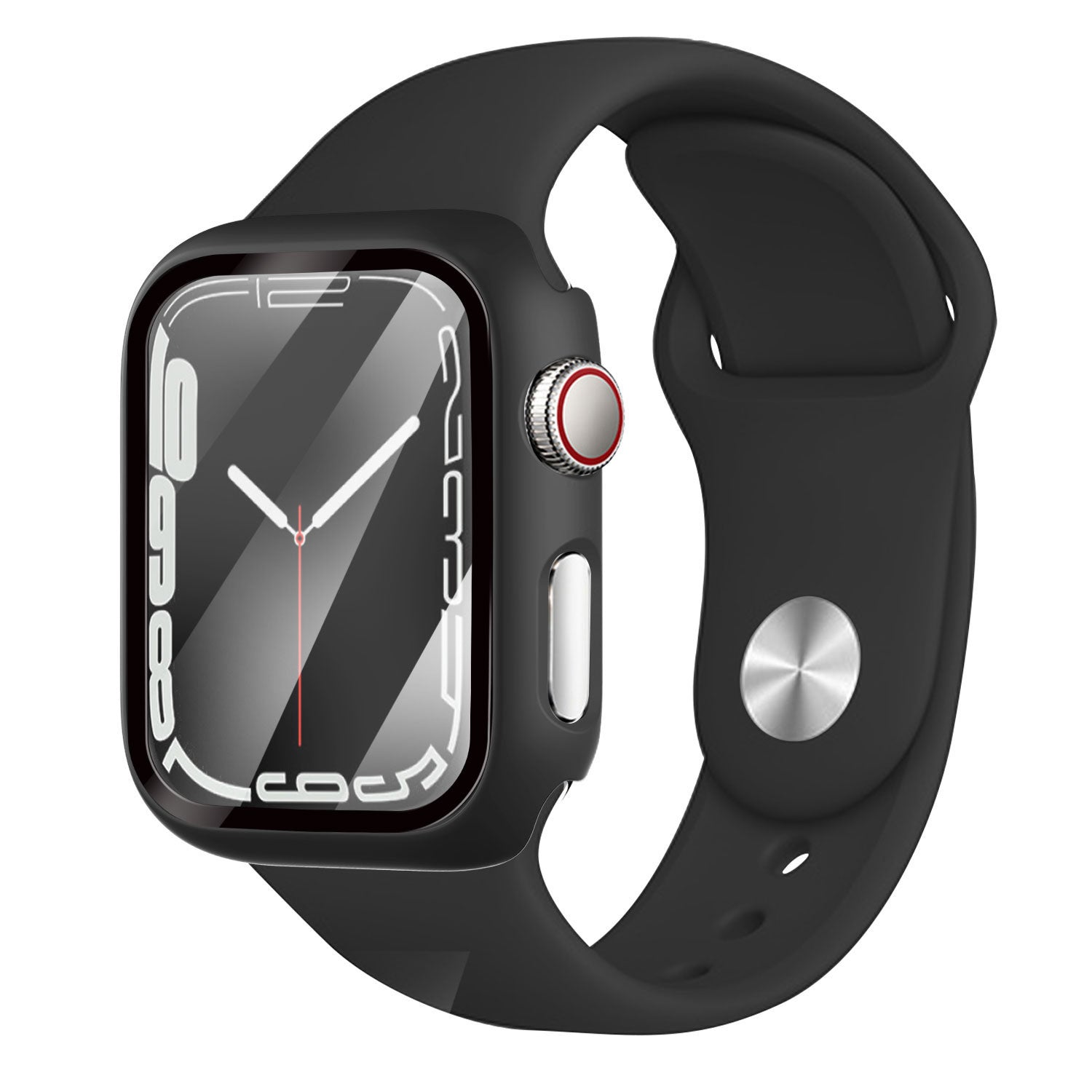 Apple Watch Protective Case Featuring Glass Cover In Black