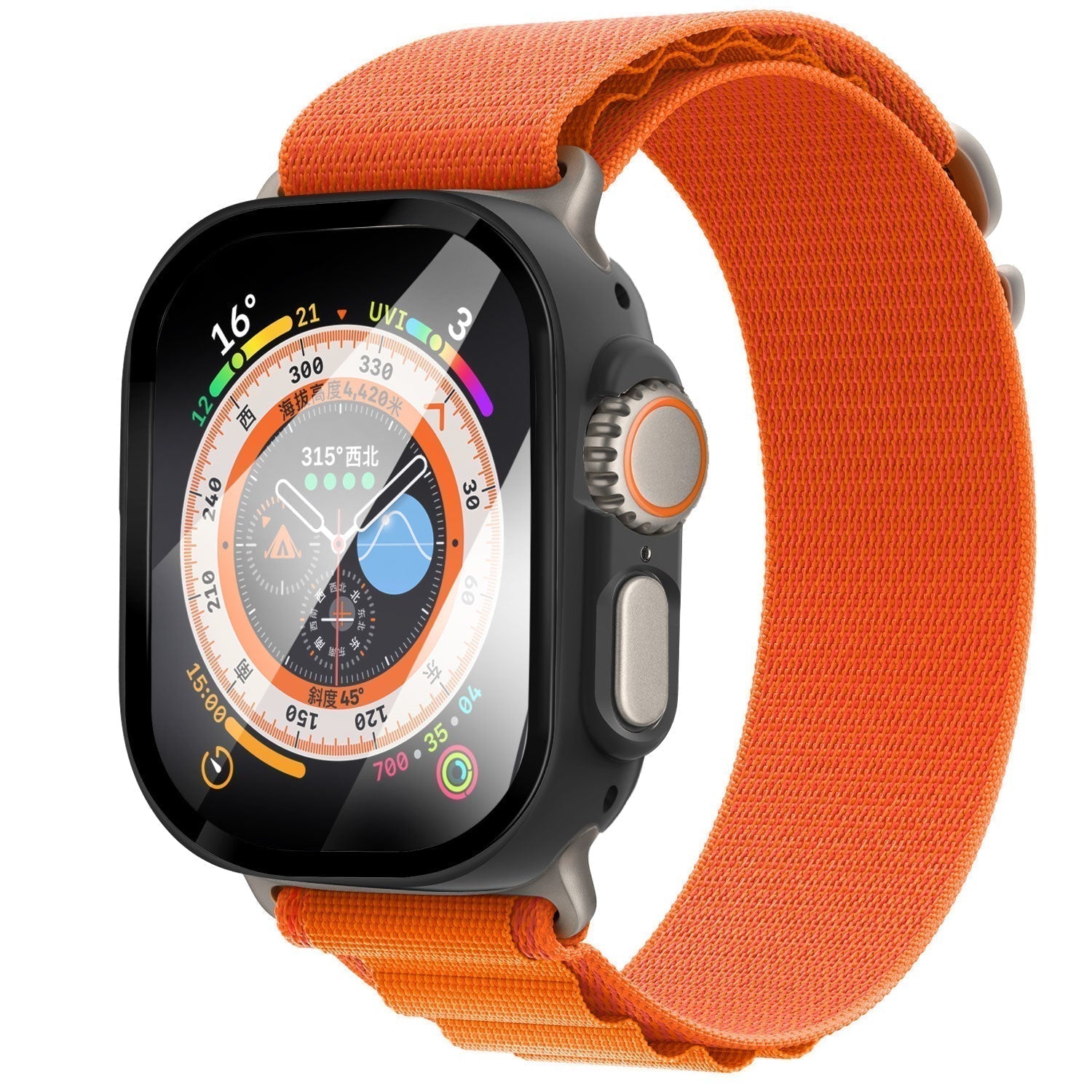 Apple Watch Protective Case Featuring Glass Cover In Black