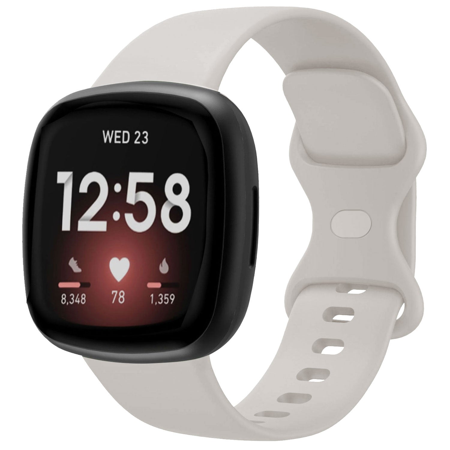 Durable Off White Silicone Band For Fitbit Versa 3