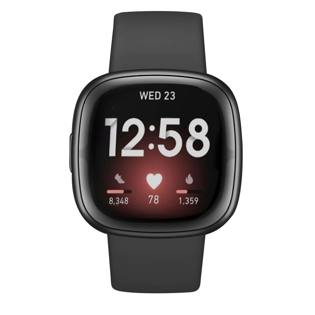 Fitbit Versa 4 Black Silicone Band Replacement Strap
