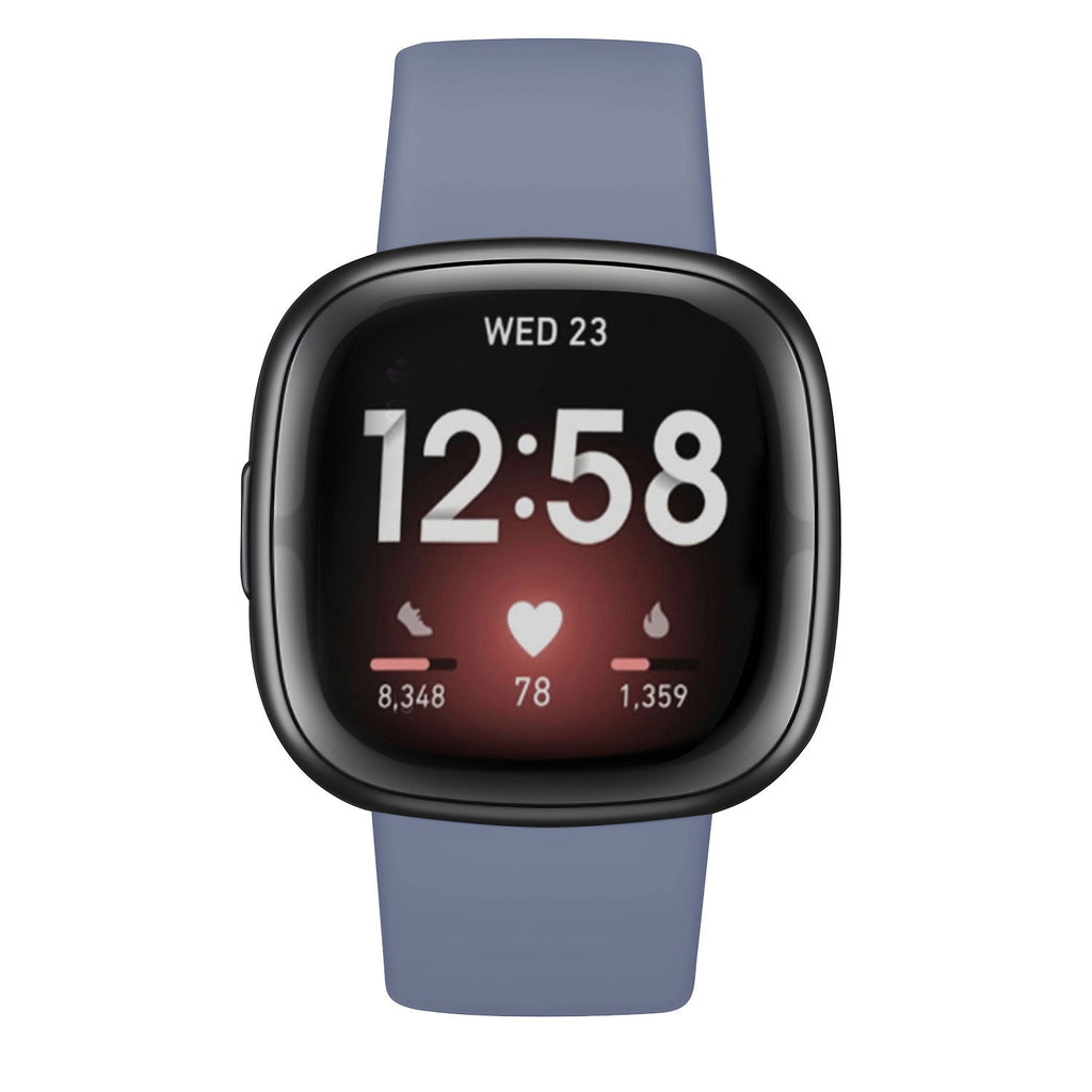 Durable Grey-Blue Silicone Strap for Fitbit Versa 3 Replacement Band