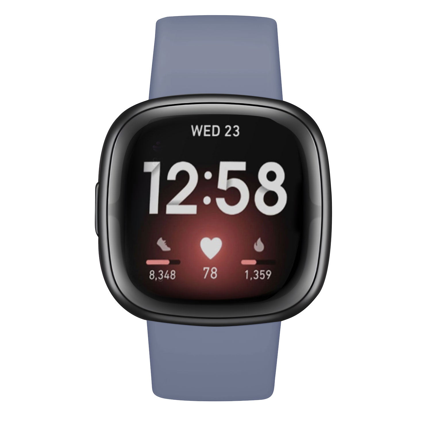 Durable Grey-Blue Silicone Strap for Fitbit Versa 3 Replacement Band