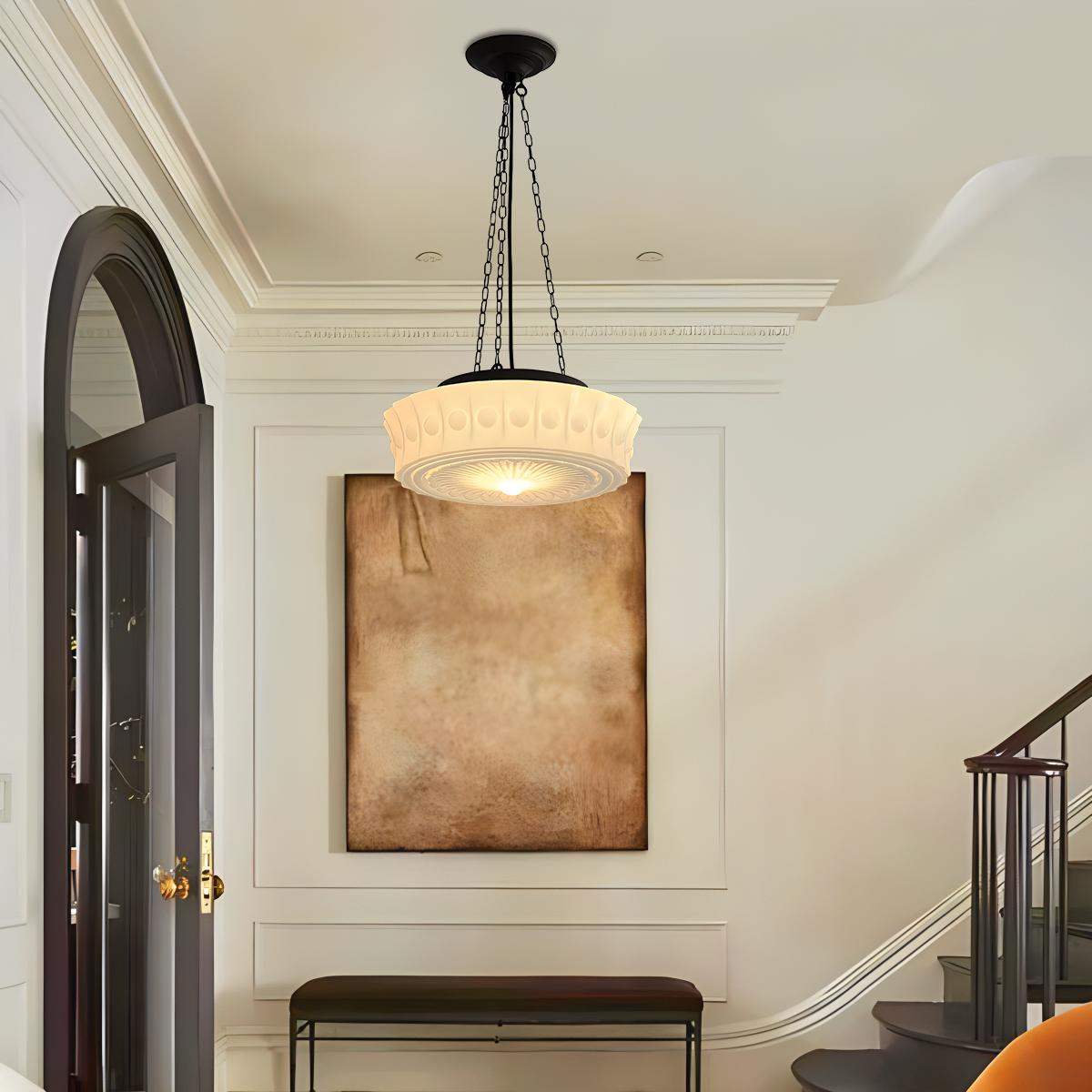 Hailie Vintage French Pendant Light With Dome for Living Room
