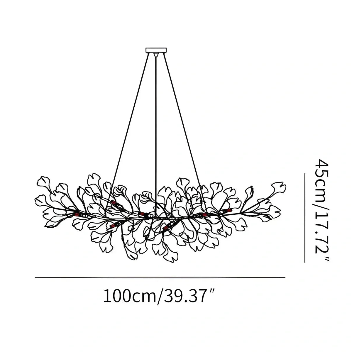 Ginkgo Chandelier For Living Room, Leaf-Inspired Modern Pendant Light