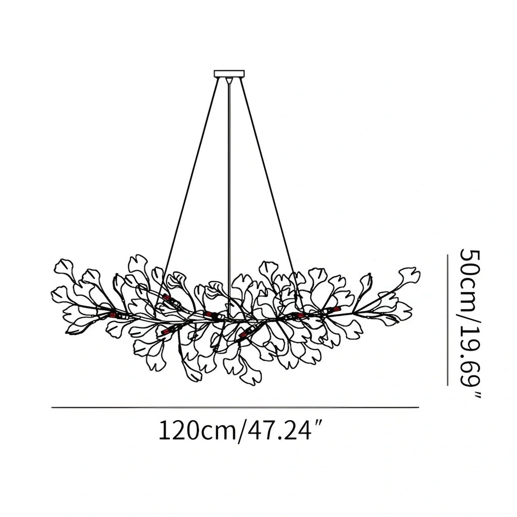 Ginkgo Chandelier For Living Room, Leaf-Inspired Modern Pendant Light