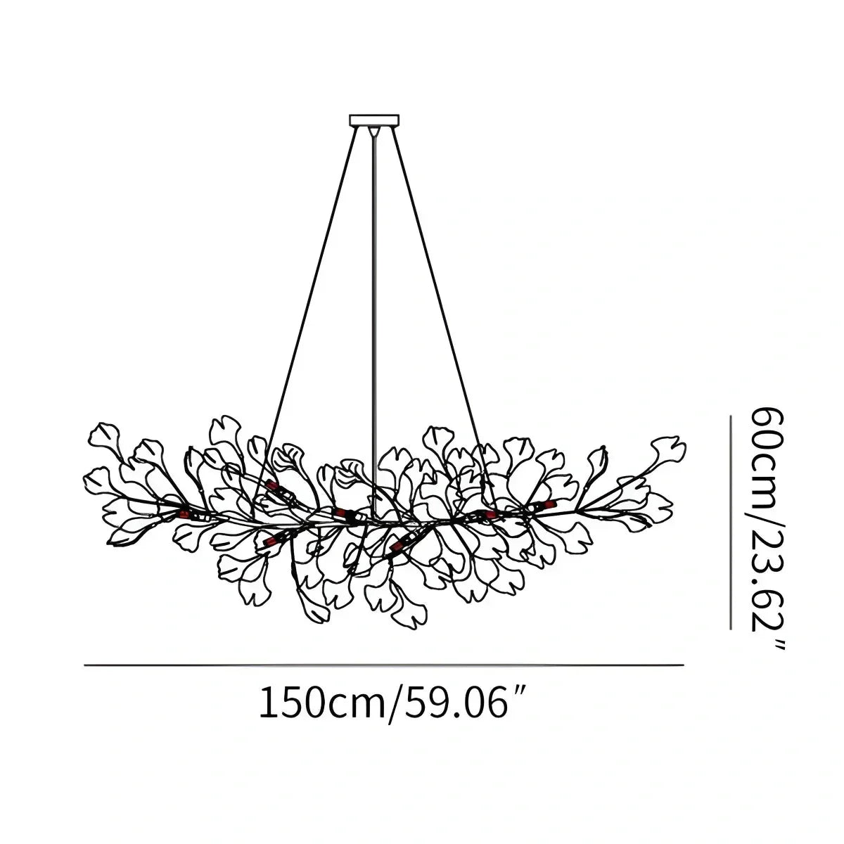 Ginkgo Chandelier For Living Room, Leaf-Inspired Modern Pendant Light