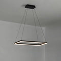Modern Black Tiered Rectangular Chandelier For Contemporary Interiors