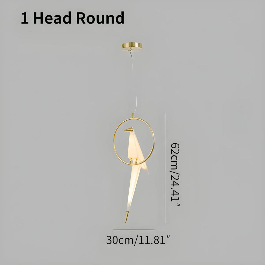 Elegant Dining Room Chandelier With Paper Crane Birds