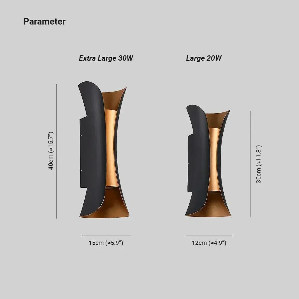 LumaCurve Arched Exterior LED Wall Lamp IP65 Weatherproof