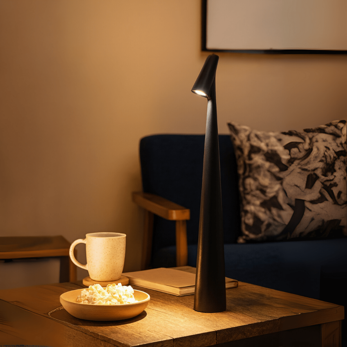 Stylish Table Lamp In Metal Finish Rechargeable For Indoor And Outdoor Use