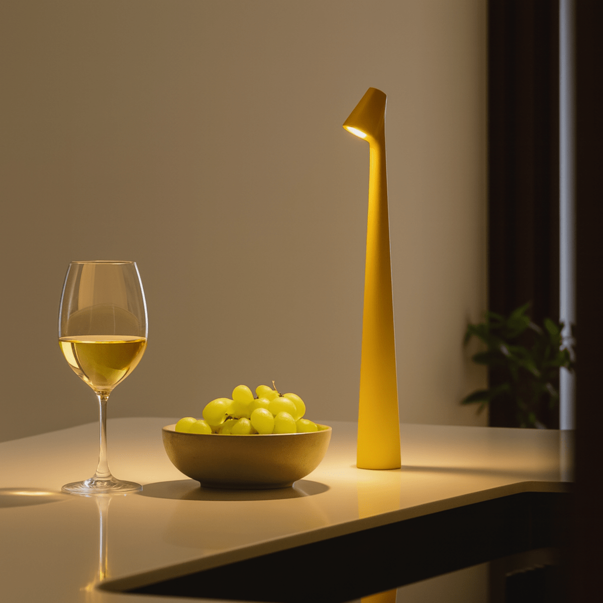 Stylish Table Lamp In Metal Finish Rechargeable For Indoor And Outdoor Use