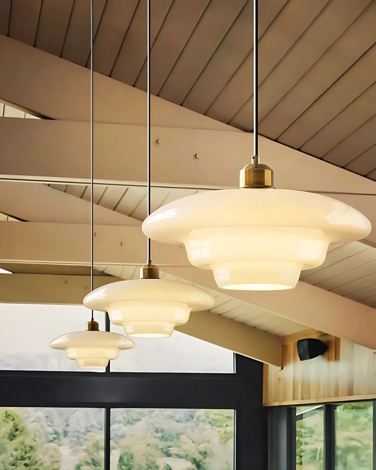 Luselle Retro Opal Glass Cloud Pendant Light With Soft Glow
