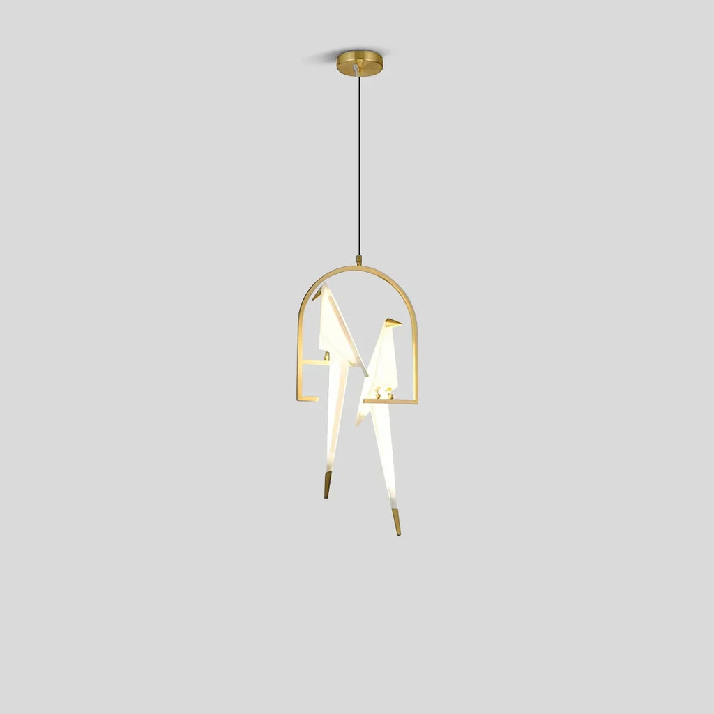 Elegant Dining Room Chandelier With Paper Crane Birds