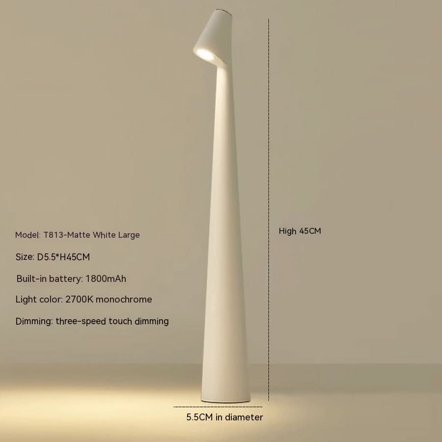 Stylish Table Lamp In Metal Finish Rechargeable For Indoor And Outdoor Use