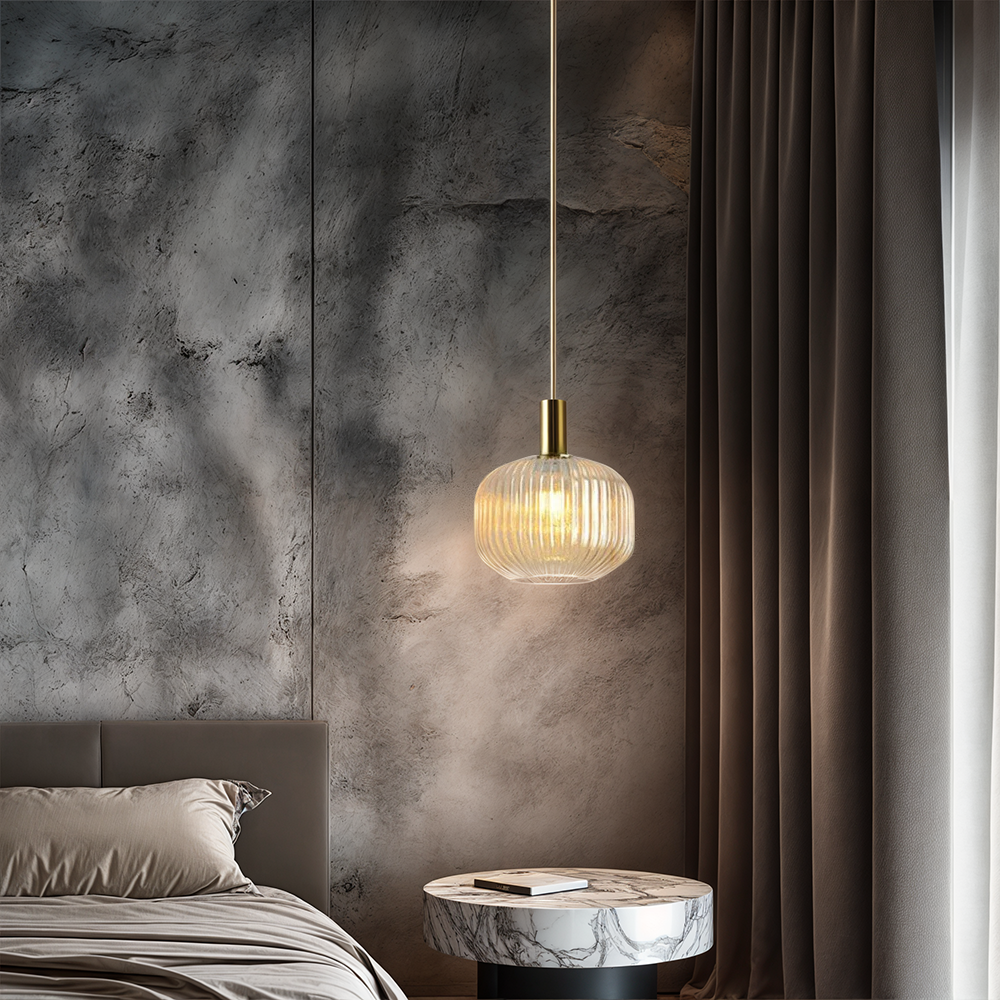 Marise Pendant Lights With Fluted Glass Nordic Decor
