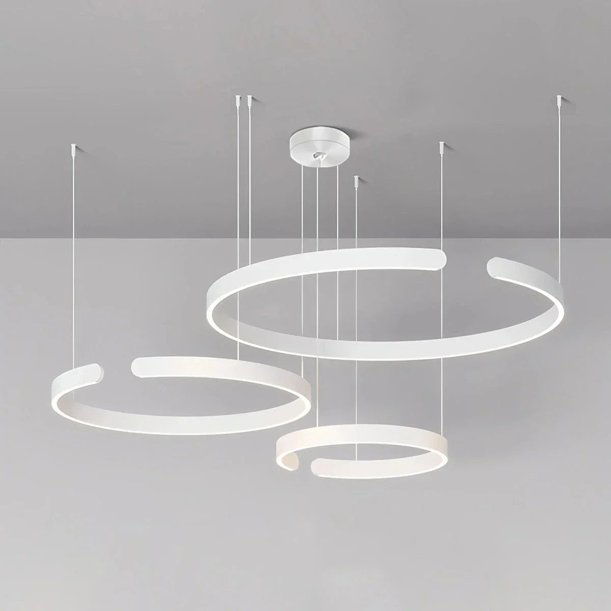 Sleek Circular LED Ring Chandelier For Living Room Decor