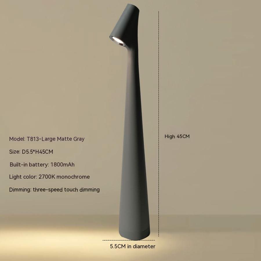 Stylish Table Lamp In Metal Finish Rechargeable For Indoor And Outdoor Use