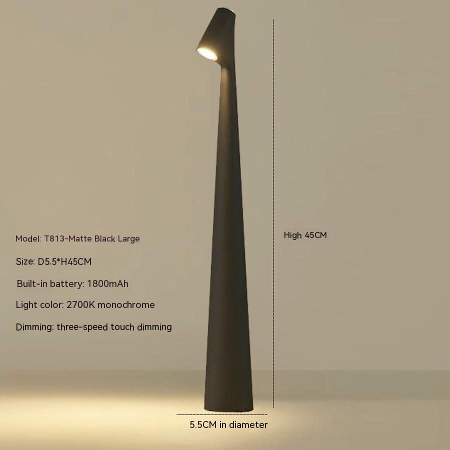 Stylish Table Lamp In Metal Finish Rechargeable For Indoor And Outdoor Use