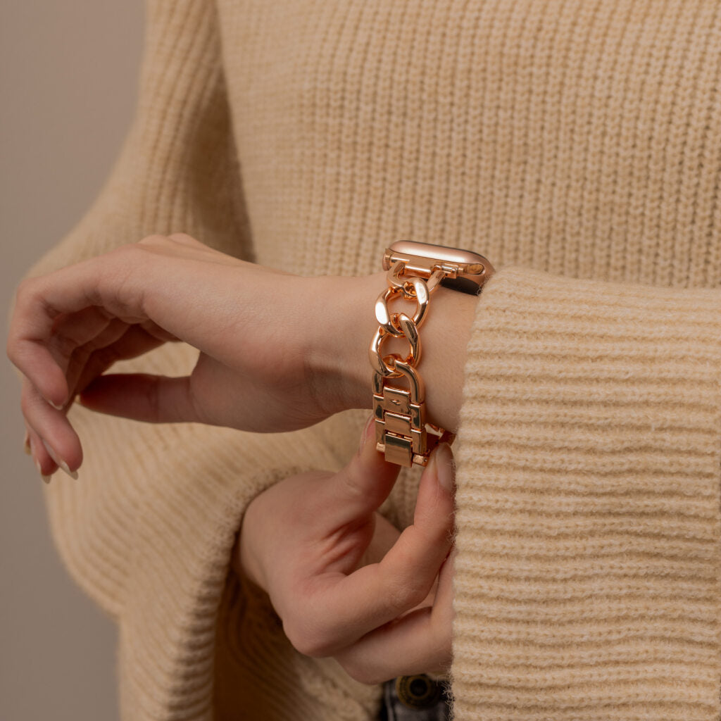 Apple Watch Rose Gold Stainless Chain Band Bracelet