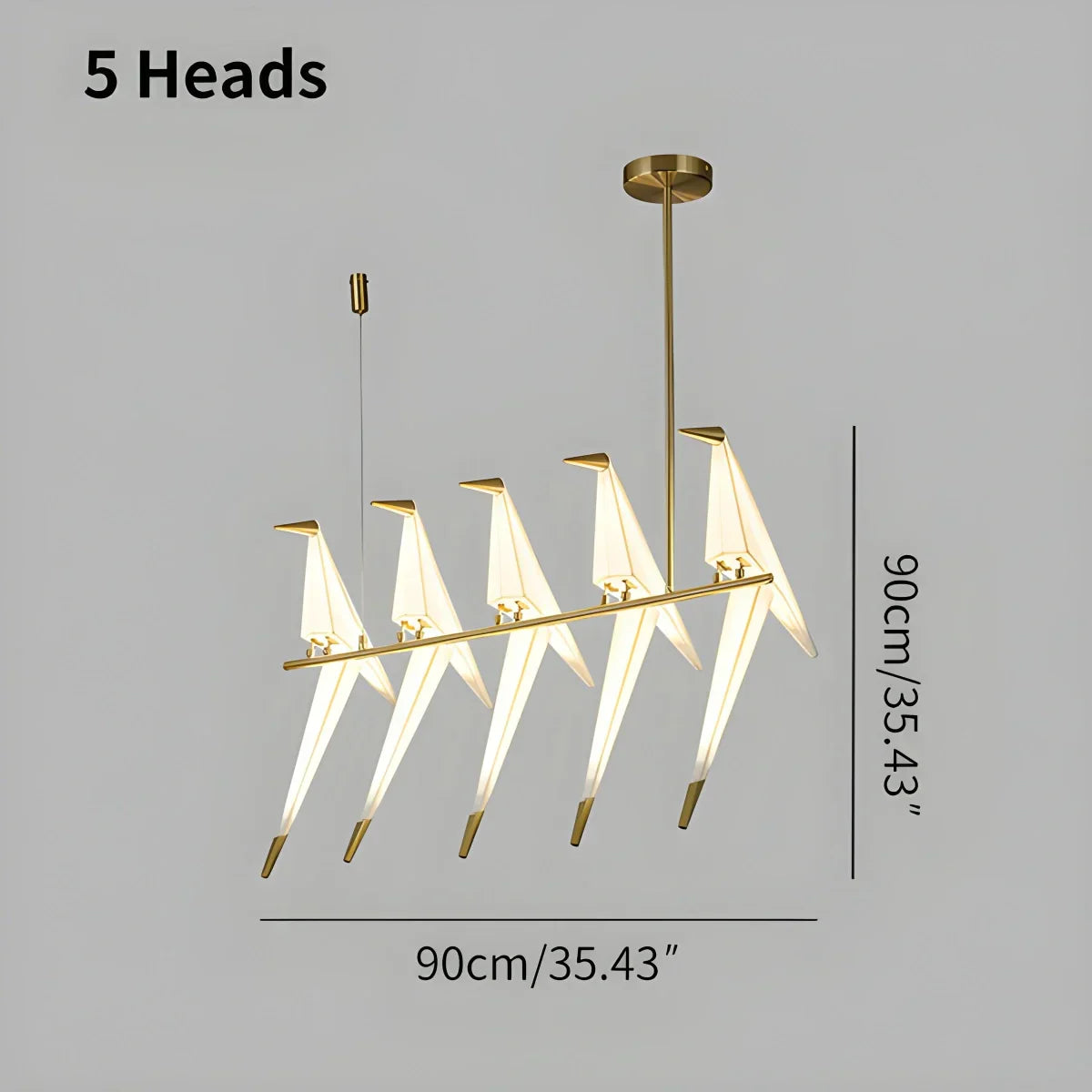 Elegant Dining Room Chandelier With Paper Crane Birds
