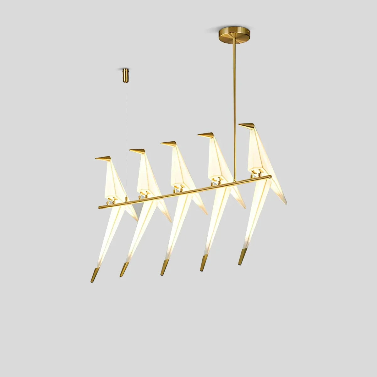 Elegant Dining Room Chandelier With Paper Crane Birds