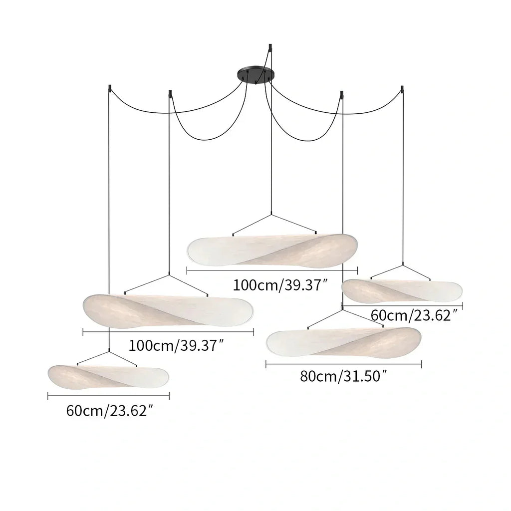 Zen Art Cloud Silk Pendant Lamp For Living Room Potato Chip Lamp