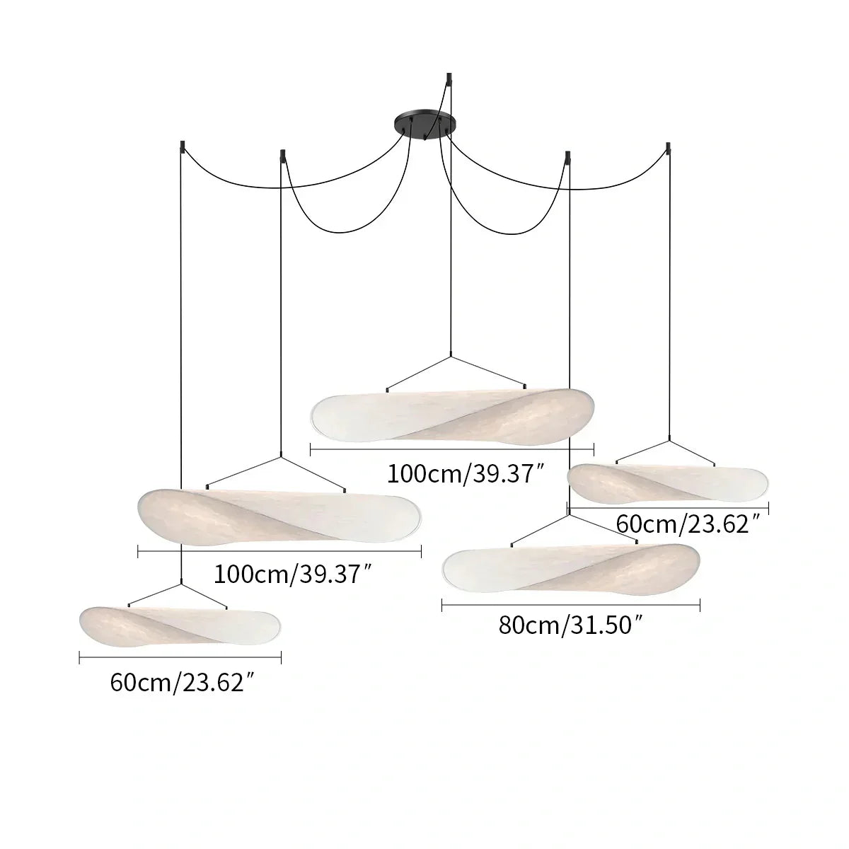 Zen Art Cloud Silk Pendant Lamp For Living Room Potato Chip Lamp