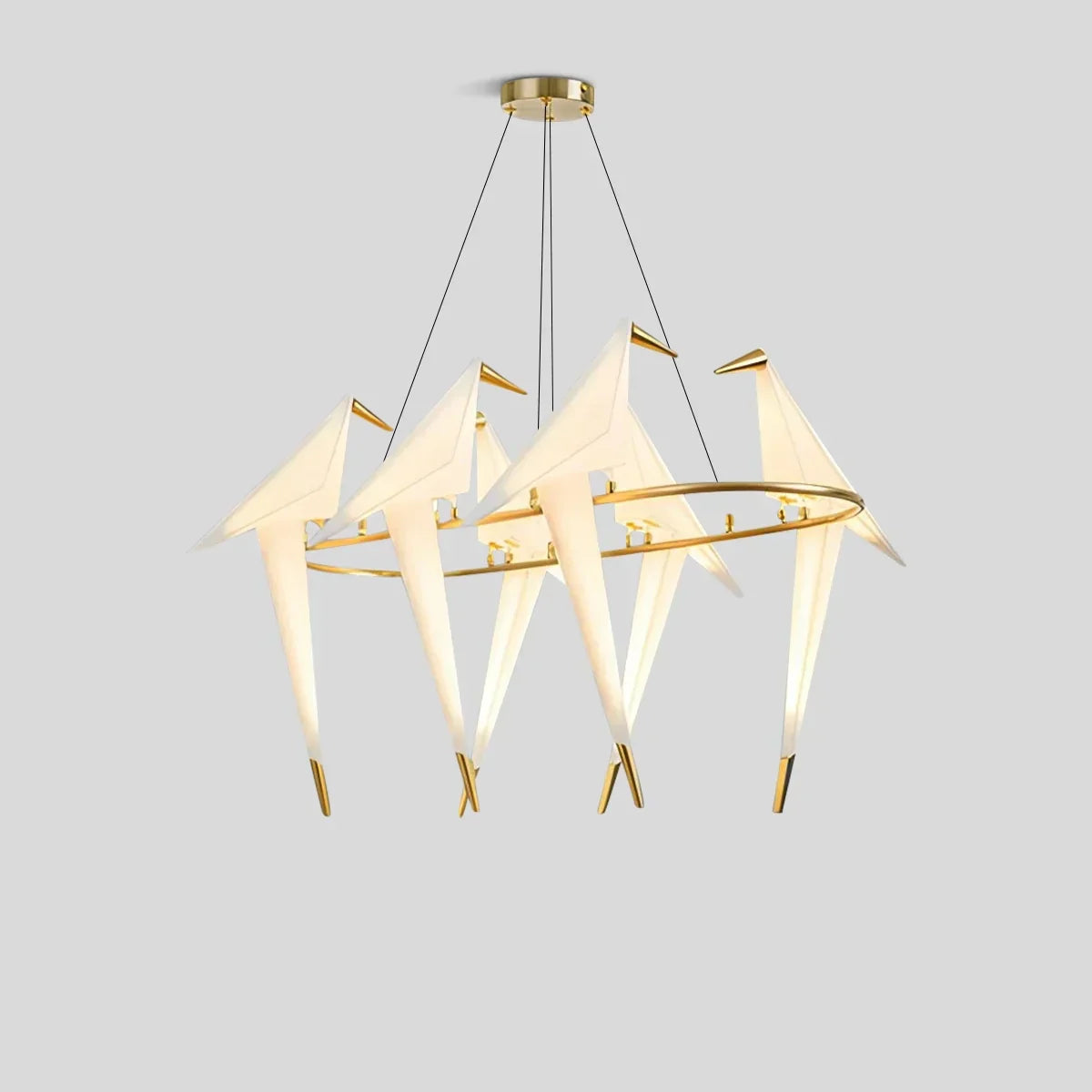 Elegant Dining Room Chandelier With Paper Crane Birds