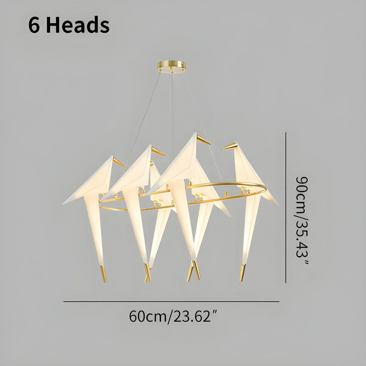 Elegant Dining Room Chandelier With Paper Crane Birds