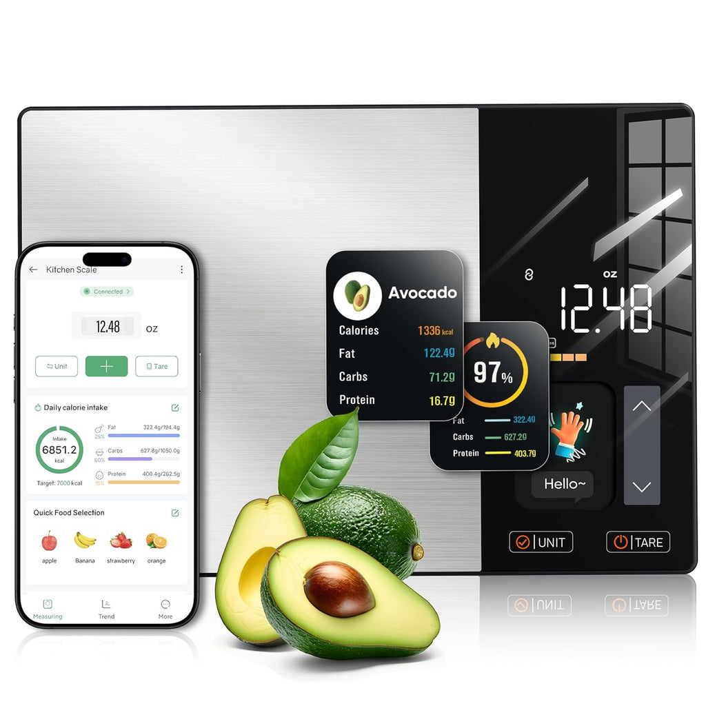 Smart Nutrition Scale: TFT Display, App Sync For Calorie And Macro Tracking