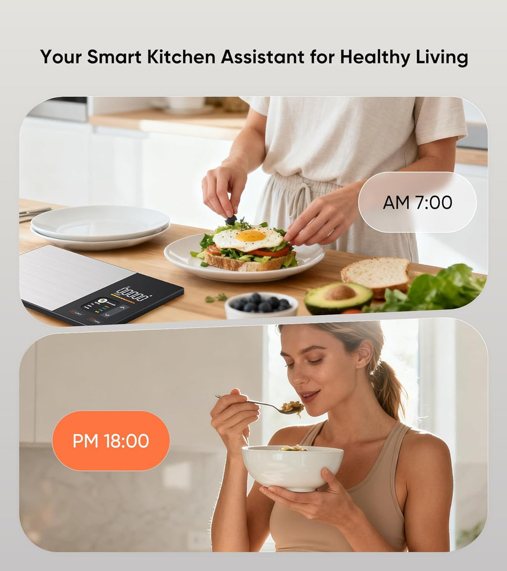 Smart Nutrition Scale: TFT Display, App Sync For Calorie And Macro Tracking