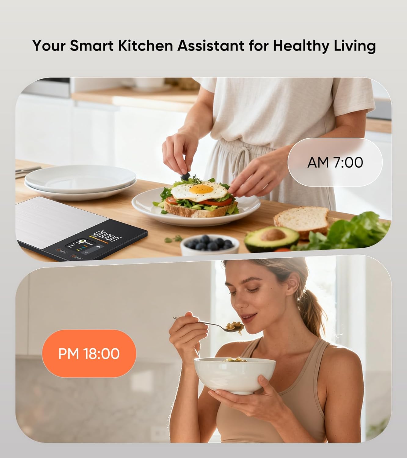Smart Nutrition Scale: TFT Display, App Sync For Calorie And Macro Tracking