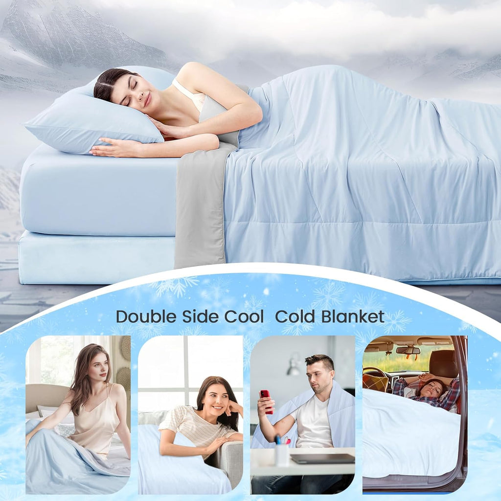Q-Max Cooling Blanket, Double-Sided, Soft And Breathable For Hot Sleepers