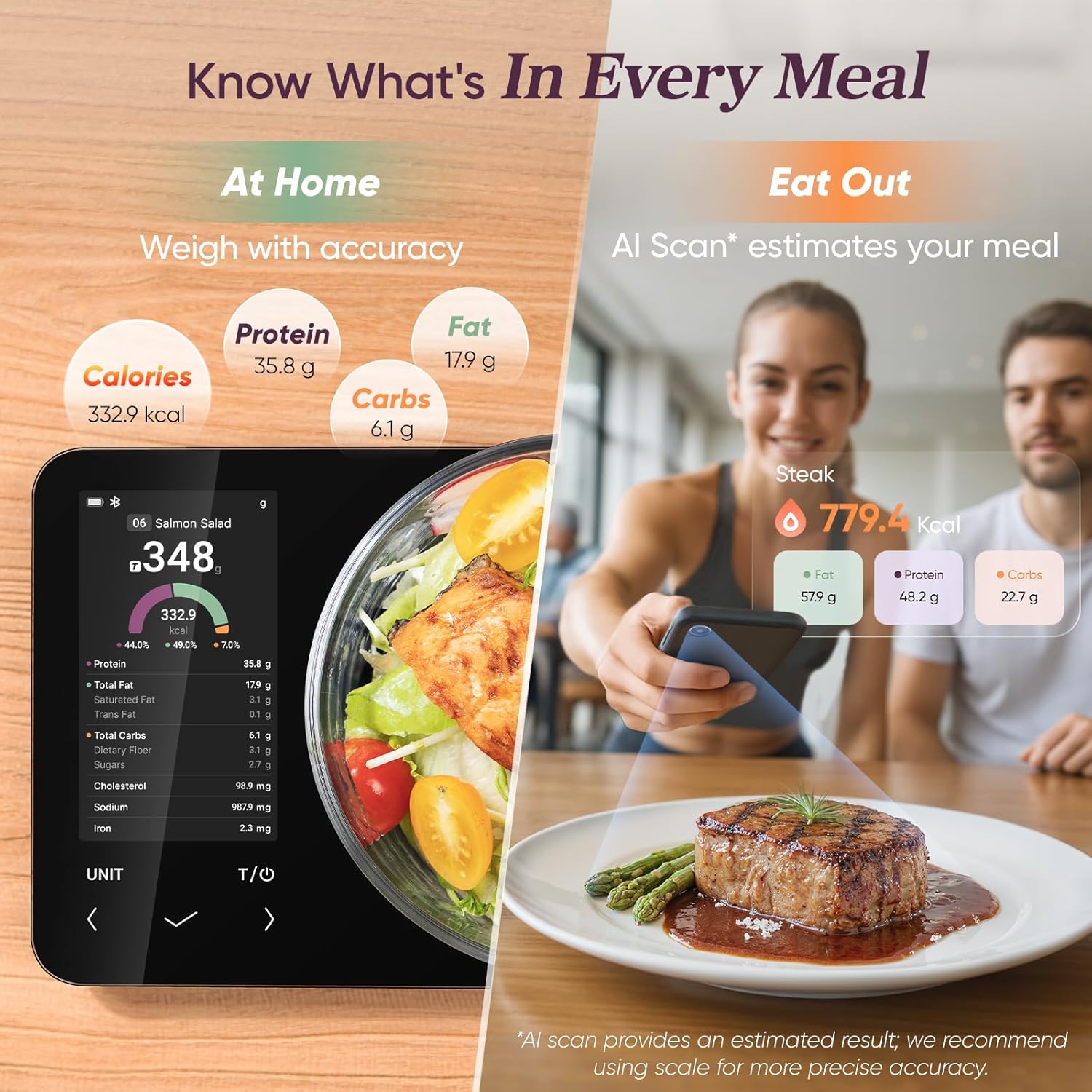 Smart Kitchen Scale For Accurate Nutritional Data And Meal Prep