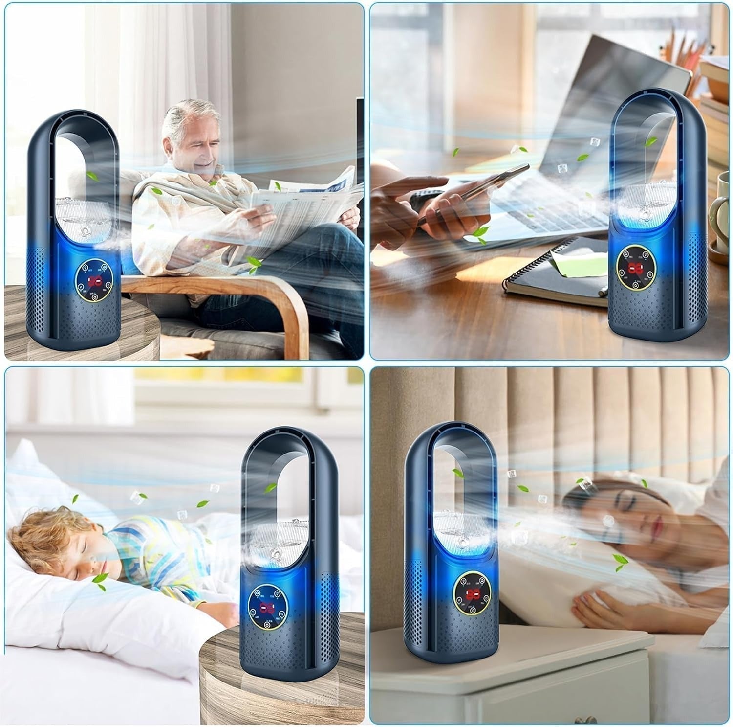 Bladeless Portable Air Conditioner | Ultra-Quiet, Ergonomic Design & Ideal for Home and Office Use | ormexis