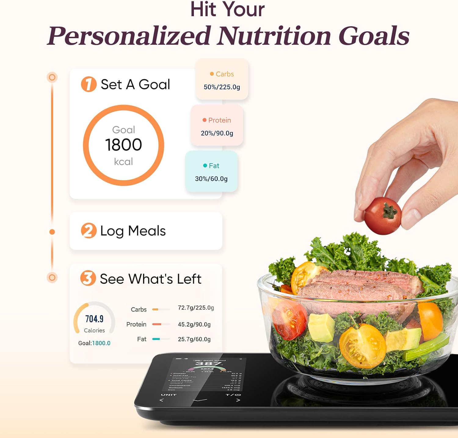 Smart Kitchen Scale For Accurate Nutritional Data And Meal Prep
