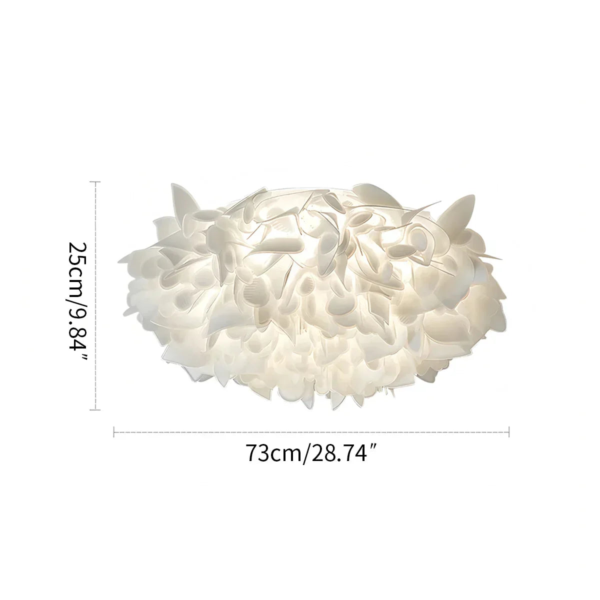 Petal-Style White Ceiling Fixture With Flush Mount