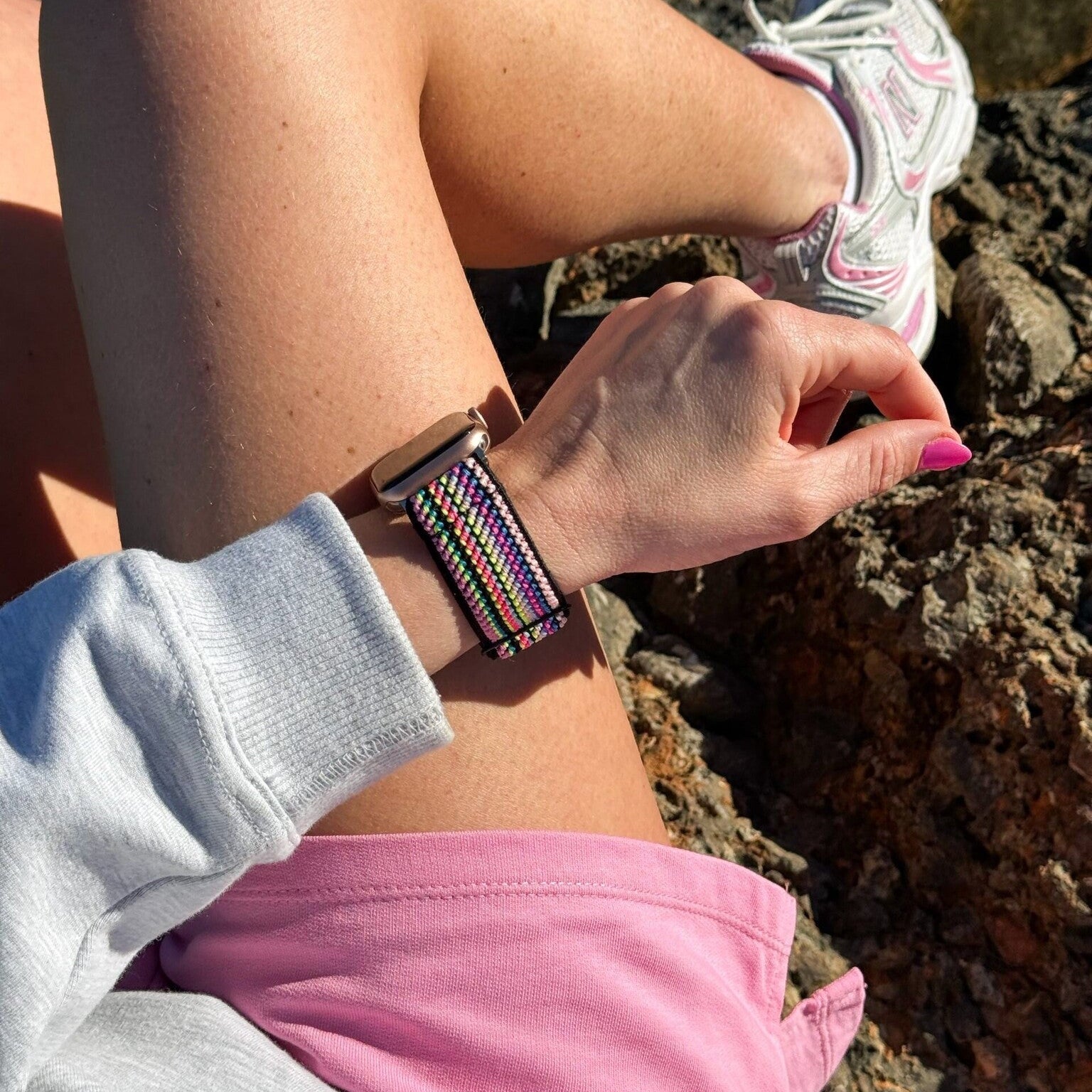 Colorful Stripe Elastic Band For Apple Watch All Day Comfort