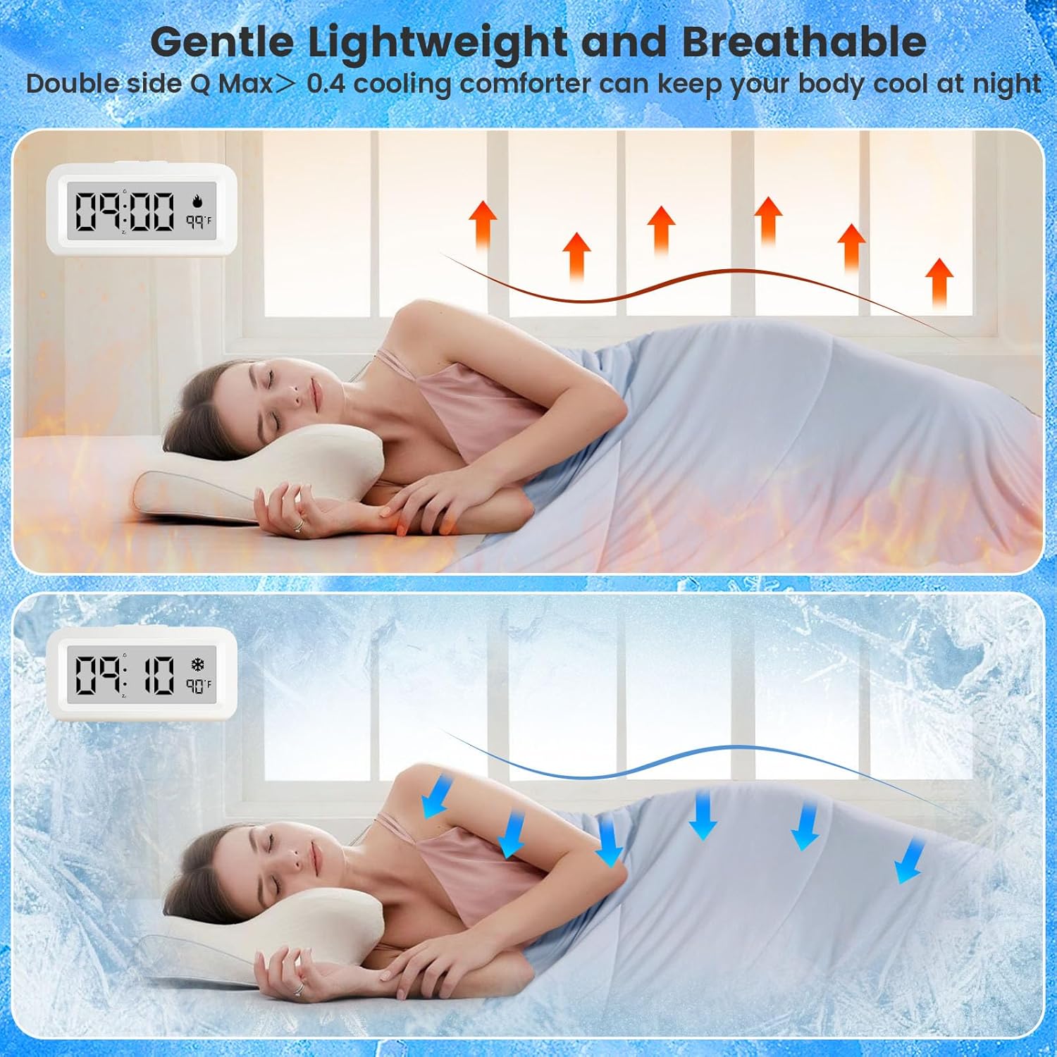 Q-Max Cooling Blanket, Double-Sided, Soft And Breathable For Hot Sleepers
