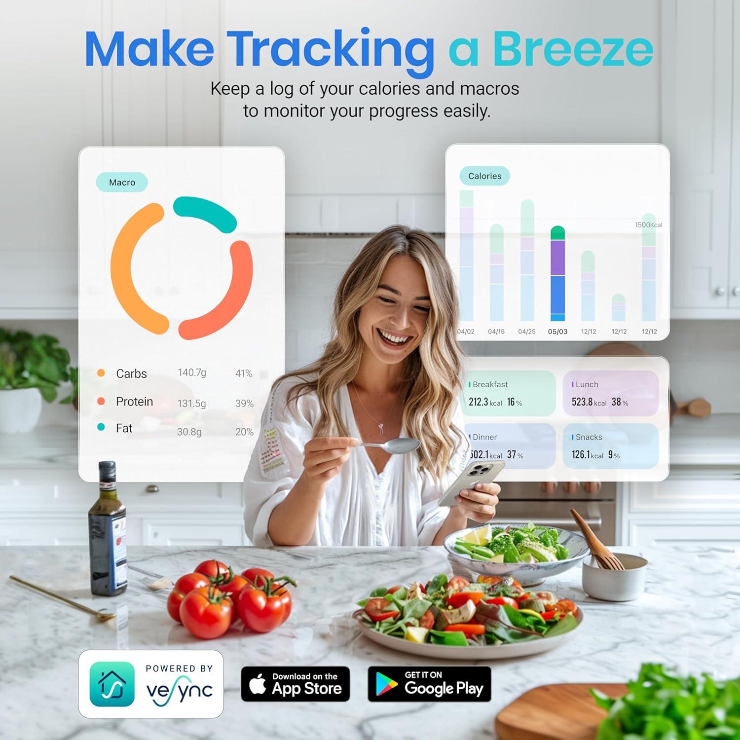 Precision Pro Nutritional Calculator Scale for Healthy Cooking and Weight Management