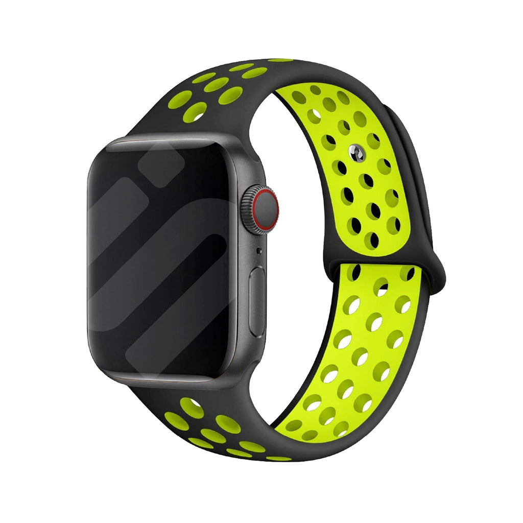 Sport Band For Apple Watch In Yellow And Black Hues