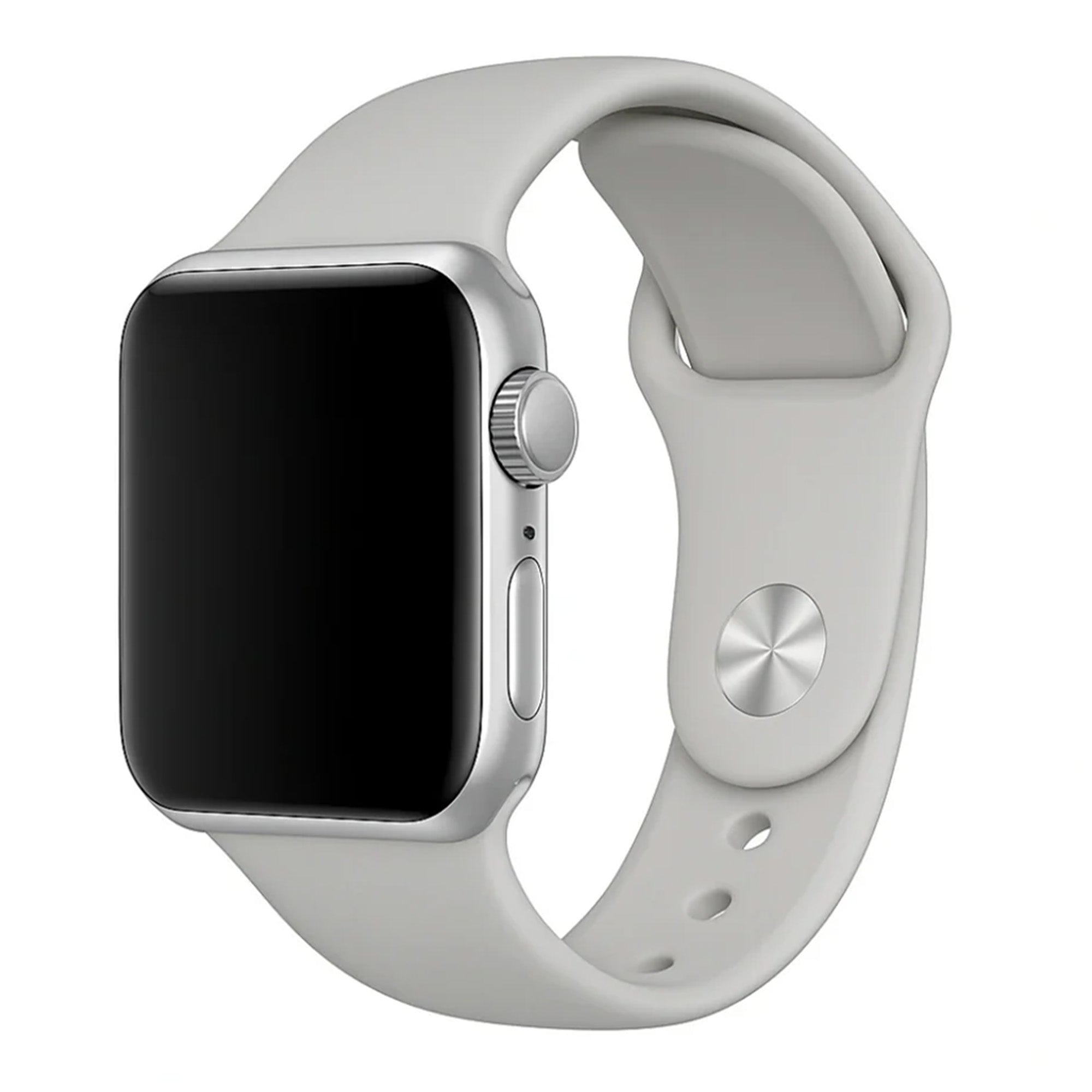 Grey Silicone Strap Compatible With Apple Watch Durable Lightweight Band