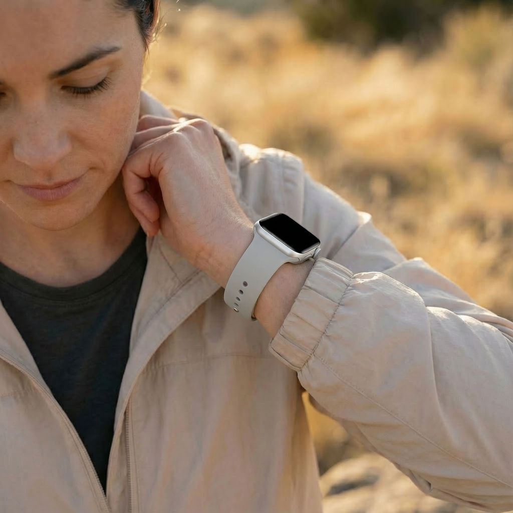 Grey Silicone Strap Compatible With Apple Watch Durable Lightweight Band