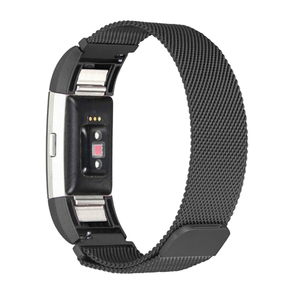Black Milanese Strap Replacement For Fitbit Charge 4