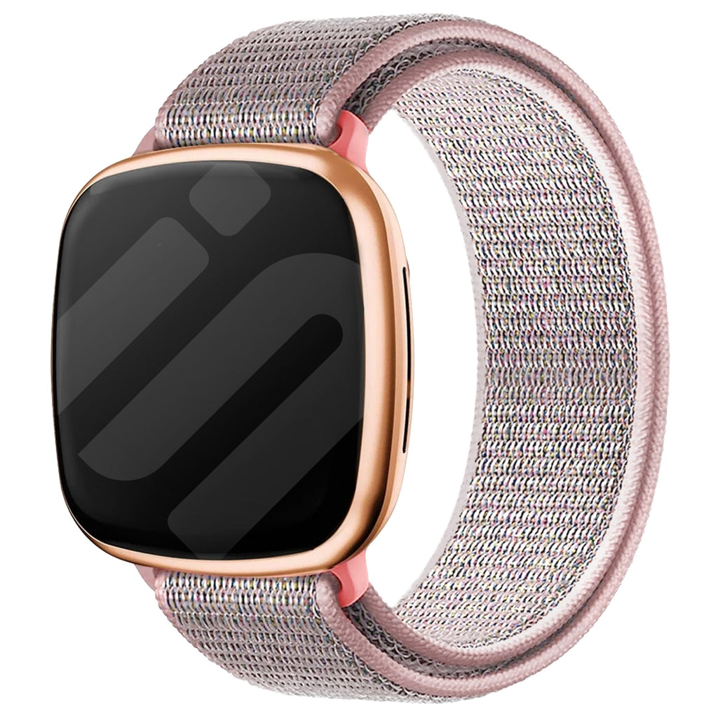 Grey And Pink Nylon Replacement Band For Fitbit Versa 3