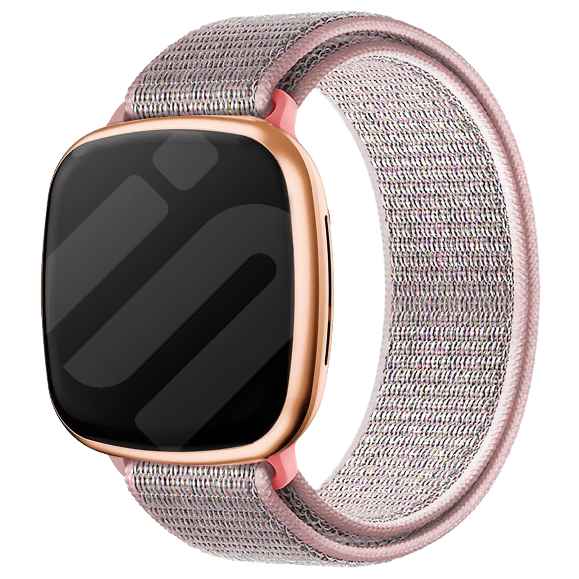 Grey And Pink Nylon Replacement Band For Fitbit Versa 3
