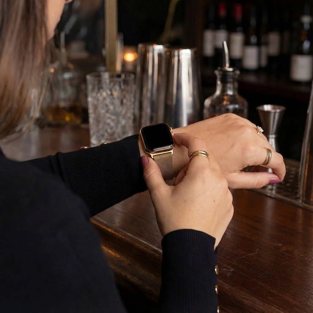Apple Watch Rose Gold Milanese Strap With Buckle Premium
