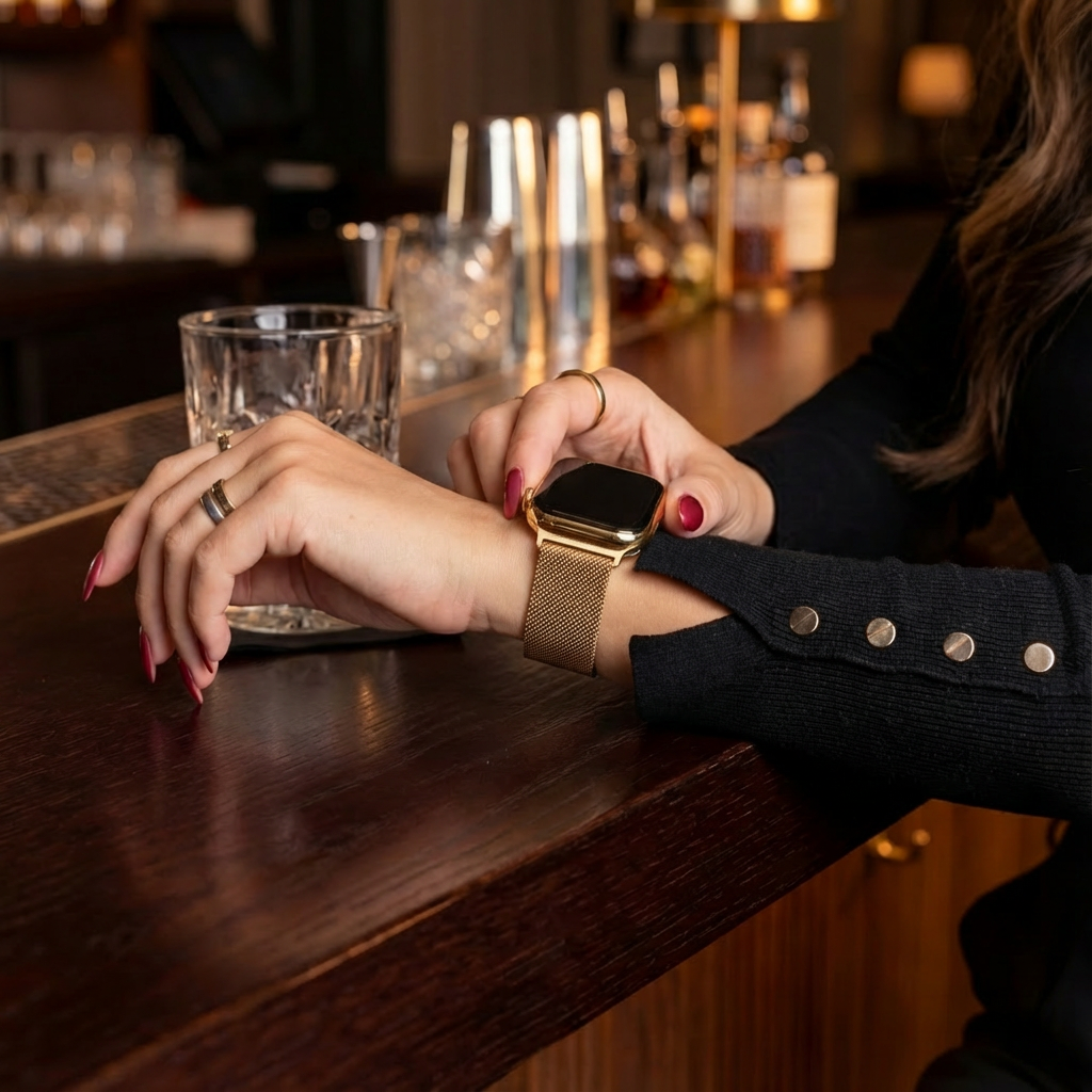 Apple Watch Rose Gold Milanese Strap With Buckle Premium