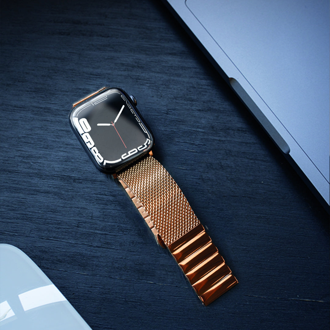 Apple Watch Rose Gold Stainless Steel Milanese Strap