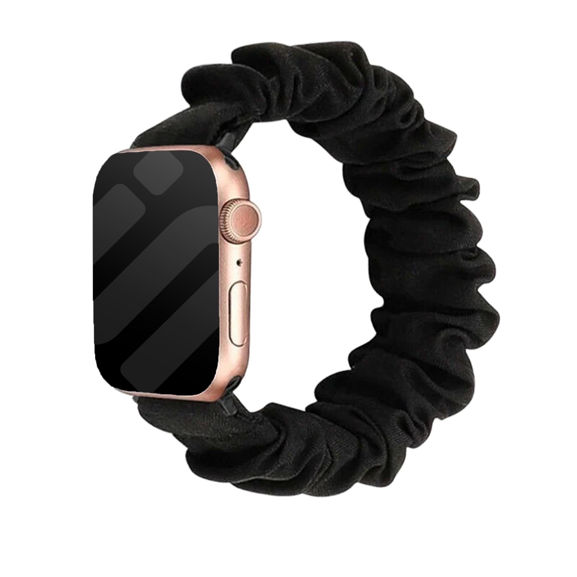 Apple Watch Black Scrunchie Band With No Buckle And Stretch